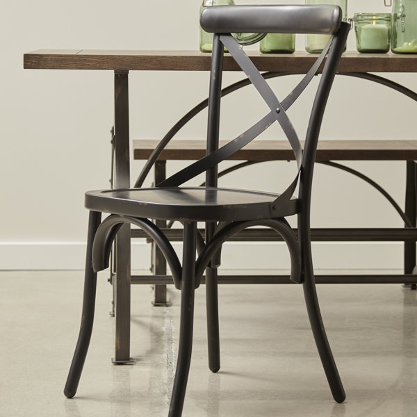 Gracie Oaks Metal Cross Back Side Chair & Reviews Wayfair.co.uk